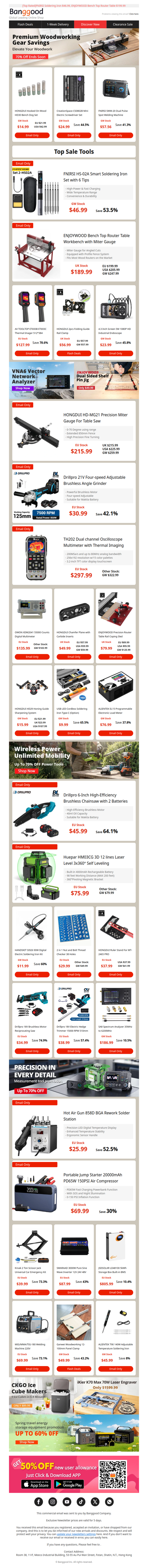 [Tools & Auto Savings]70% Off Ends Soon! HONGDUI HD30 Bench Dog From $14.99, CreationSpace Electric Screwdriver $24.99, FNIRSI Spot Welding Machine $57.56!