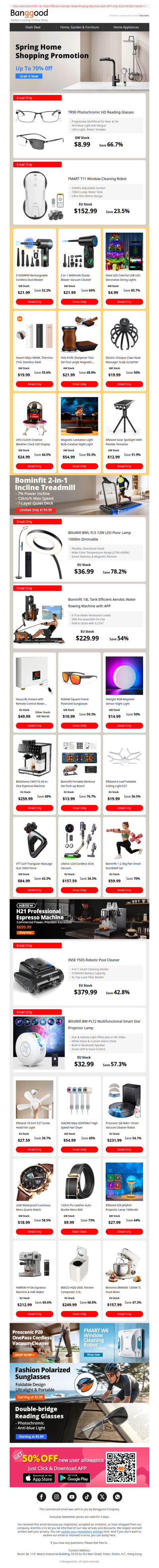 [Spring Deals] FMART T11 Window Cleaning Robot Only $152.99, TR90 Photochromic HD Reading Glasses only $8.99