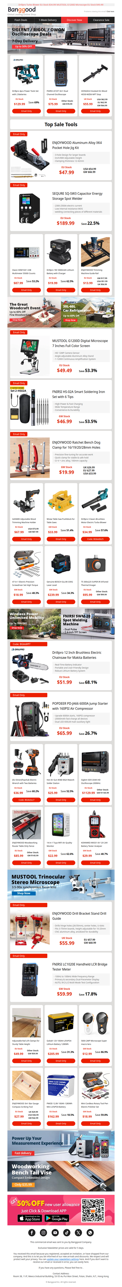 [Hot Sale Tools and Auto] Branded oscilloscope Deals! Pocket Hole Jig Kit $66.99! FNIRSI Soldering Iron $46.99!