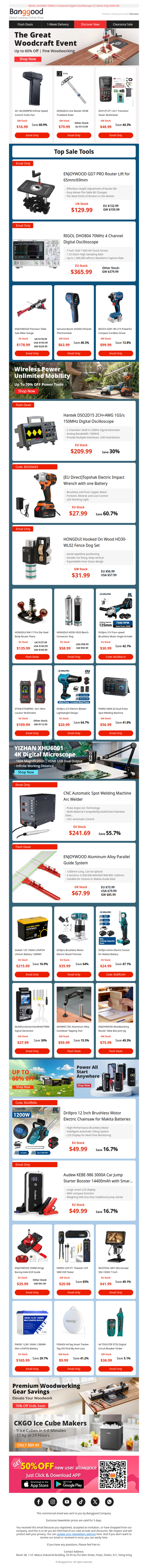 [Hot Sale Tools & Auto Parts] Up to 60%OFF! ENJOYWOOD GD7 PRO Router Lift for 65mm/69mm Only $129.99, BOSCH GDR 18V-215 Compact Cordless Driver Only $99.99!