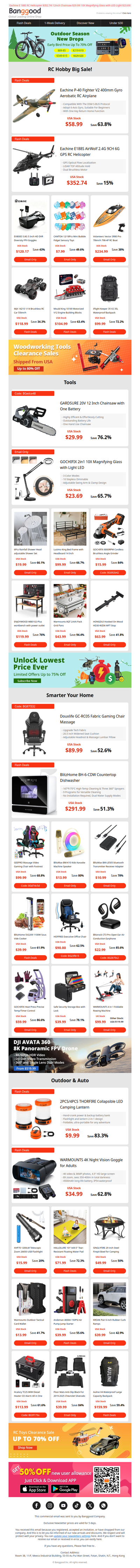 [USA Stock Only!] Score Big On Clearance! Woodworking Tools Max 80% Off! P40 RC Airplance Only $58.99!