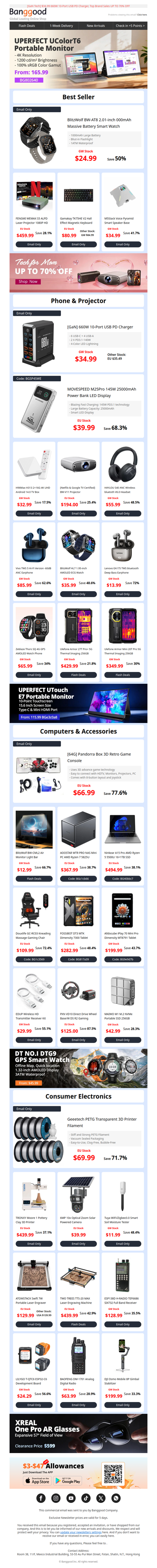 ⚡[New] BlitzWolf BW-AT8 Smart Watch Only $24.99, UPERFECT UColorT6 Portable Monitor Only 165.99!