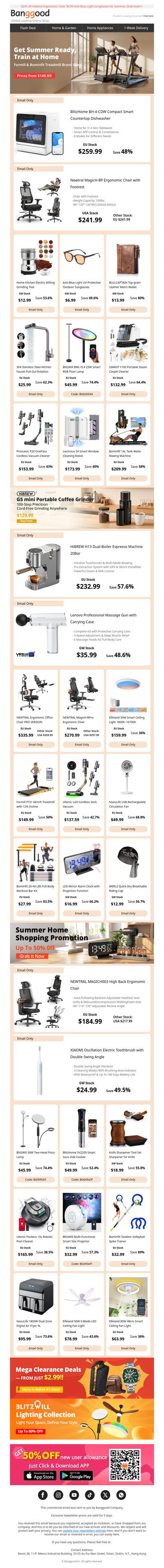🏃🏻Formill Bominfit Treadmill From $149.99, BlitzHome Smart Dishwasher Dropped to $259.99, hurry up>>