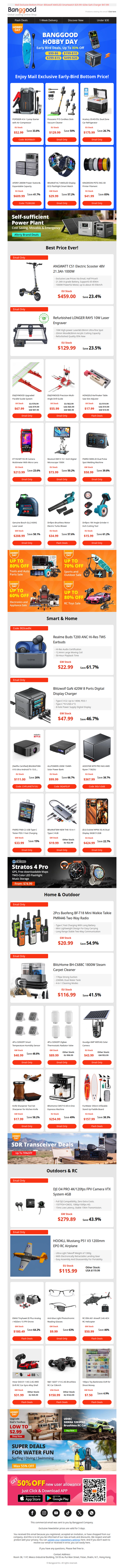 ⚡24Hrs Early Access!  ANGWATT CS1 E-Scooter History Lowest $459! Refurbished LONGER RAY5 Engraver $129.99!