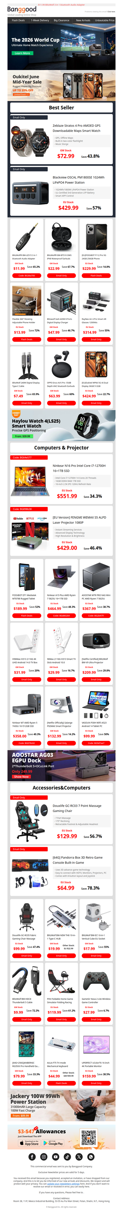 [Hobby Day Smart Device Sale] Only $72.99 Zeblaze Stratos 4 Pro, $429.99 Blackview OSCAL Power Station!