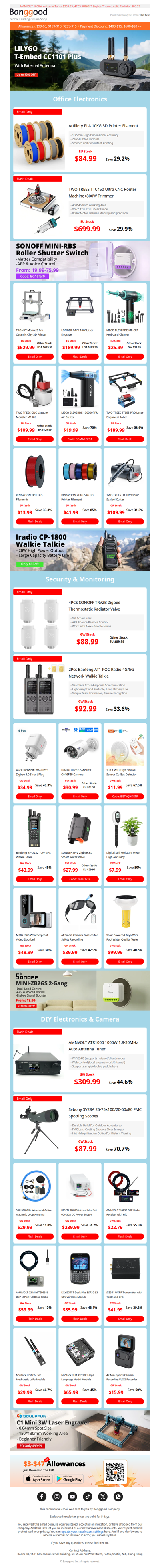 [NEW] LILYGO T-Embed Plus With External Antenna from $81.89, Artillery PLA 3D Printer Filament from $84.99