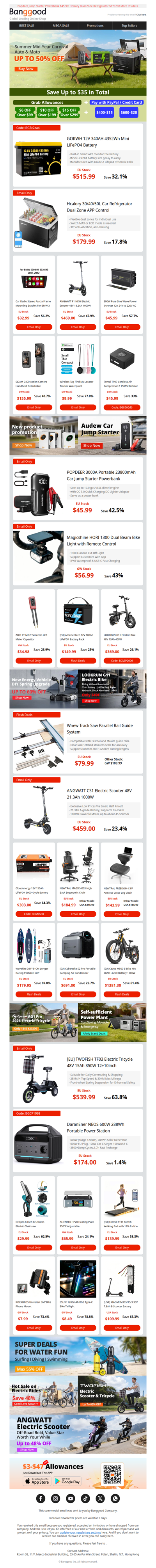 [Summer Outdoor & Auto Sale!] Up to 74% Off Cycling Gear 🚲 | Up to 70% Off Stand Up Paddle🏄‍♂️  | Up to 50% Off Scooters🛵!