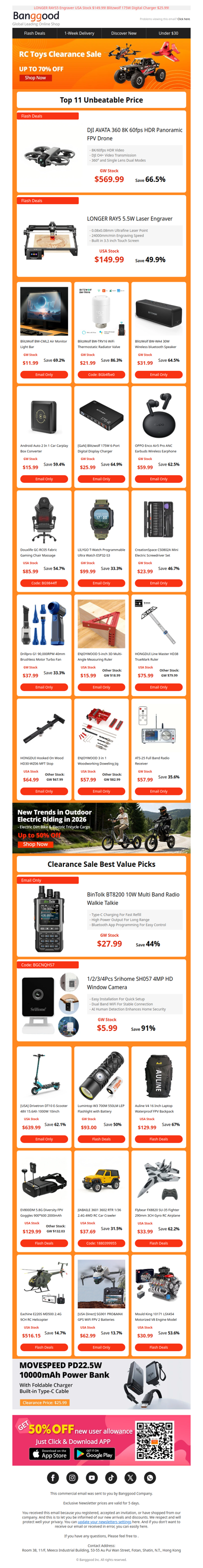 💥Unbeatable USA Warehouse Sale – All Categories Up To 91% OFF, $5.99 Srihome Security Camera! >>