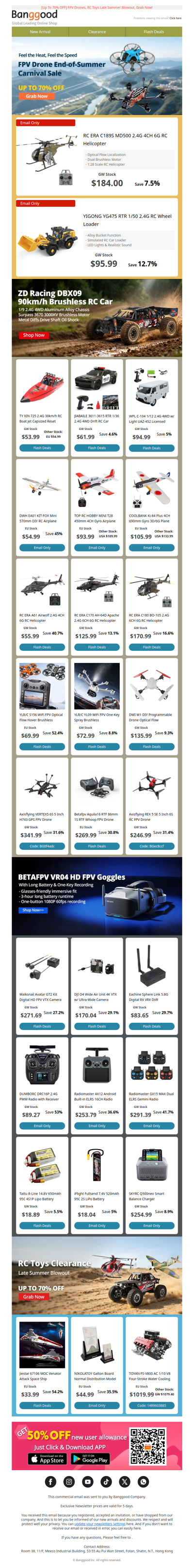 [News Mail Exclusive] RC ERA C189S RC Helicopter Only From $184, $95.99 YIGONG YG475 RC Car, Shop Now!>>