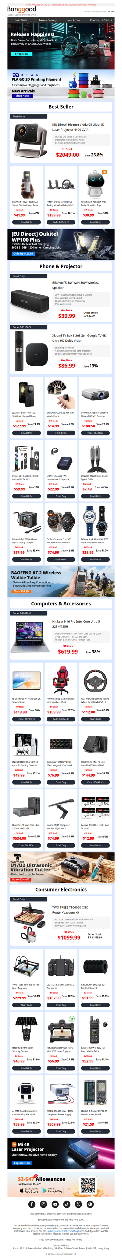 🚀[Release Happines] Game Consoles and Controllers UP TO 50% OFF, $2049 Vidda C5 Ultra 4KLaser Projector.