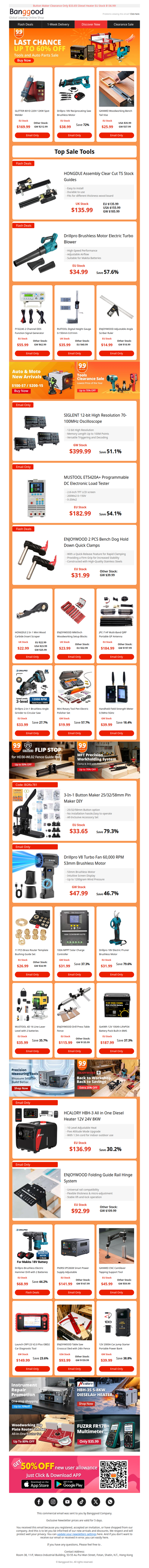 [20Anniv Tools Sale] Last Chance! HONGDUI TS Stock Guides $135.99! Drillpro Electric Turbo Blower EU Stock $34.99!