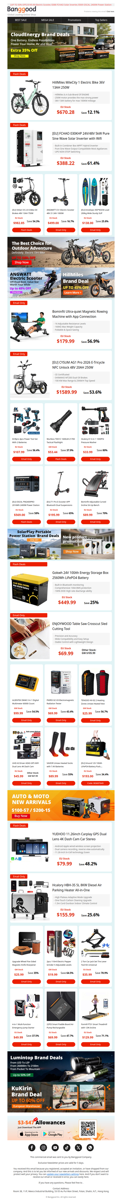 🔥 Outdoor Rollback Deals: Extra 35% Off CloudEnergy Batteries + Up to 65% Off E-Bikes & Scooters! Click to Save>