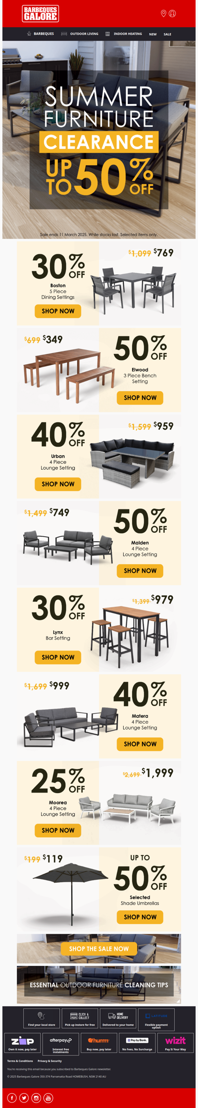 🔥 Summer Clearance! Up to 50% Off Selected Outdoor Furniture!