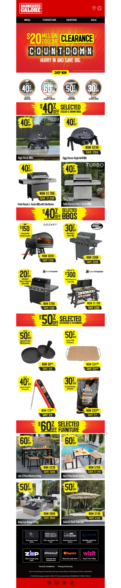 $20M Clearance Sale: Up to 40% OFF Selected BBQs!