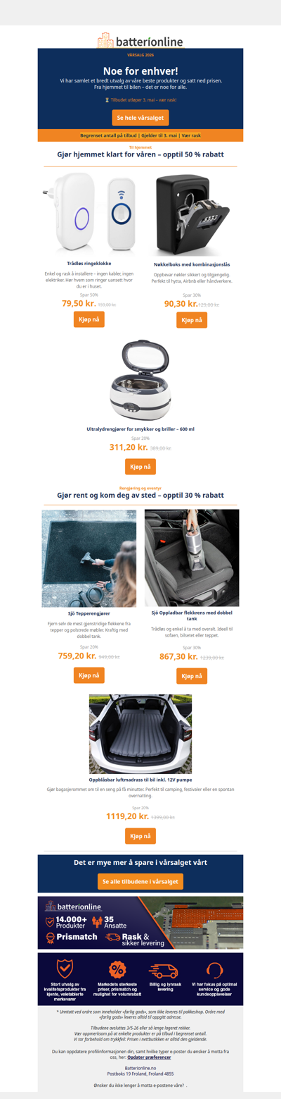 Vårsalg: Noe for enhver – spar opptil 50 %