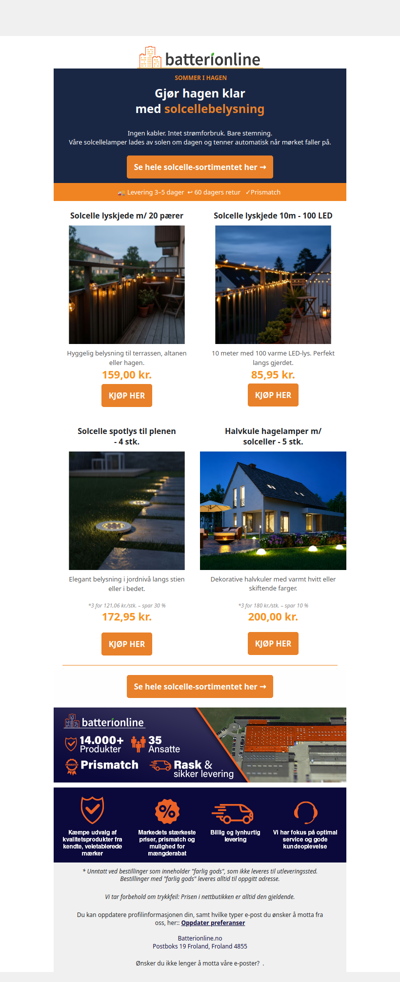Sommer i hagen – solcellebelysning fra 86 kr. ☀️