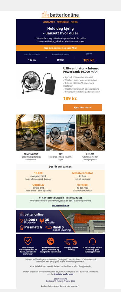Ventilator + powerbank til 189 kr.