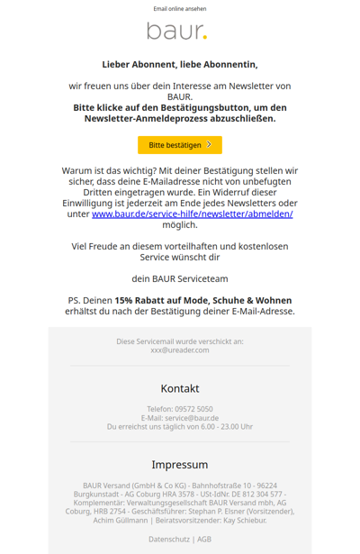 Bitte bestätige deine Newsletter Anmeldung, lieber Abonnent!