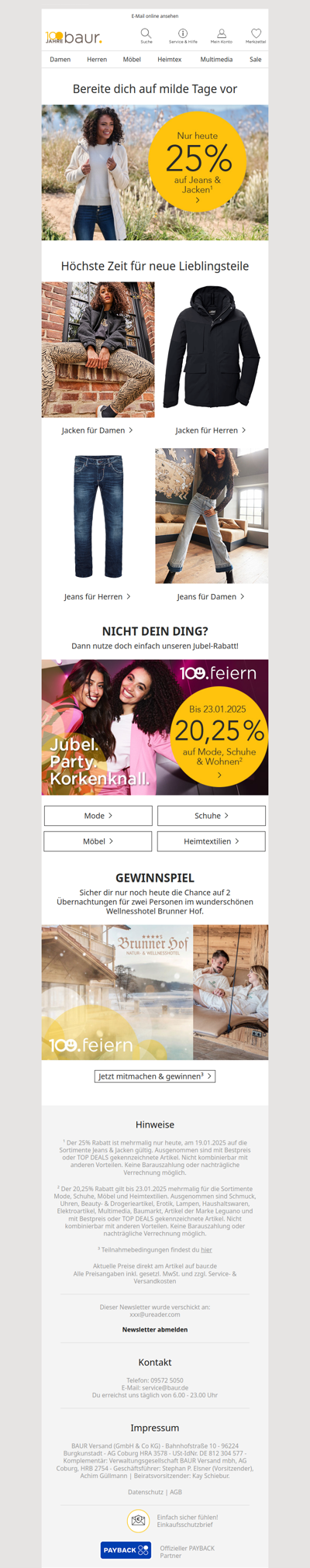 ⏰ Nur heute! 25% auf Jeans und mehr!