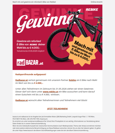 Gewinne ein E-Bike im Wert von bis zu 4.000 €!