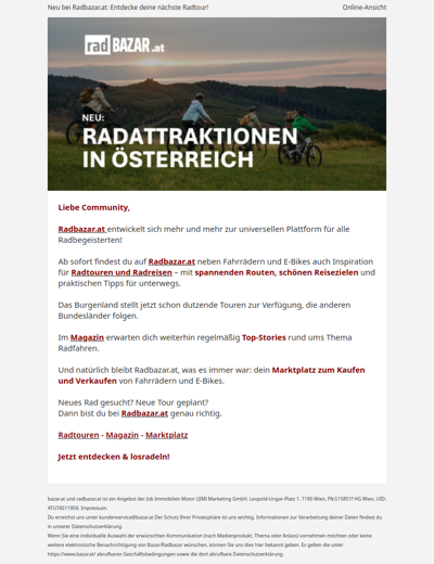 Dein Rad. Deine Tour. Dein Abenteuer.