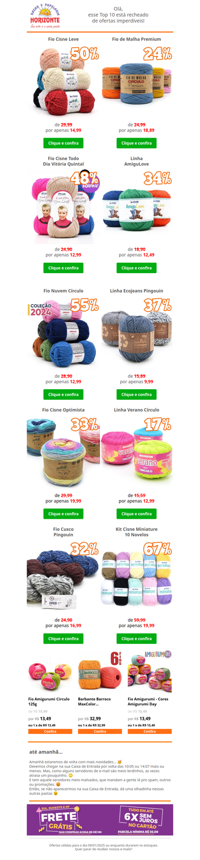 Top 10 Lãs e Linhas em PROMOÇÃO. Produtos com até 67% OFF. Bora aproveitar!🔟🧡