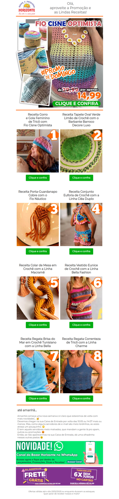 Um lindo Fio Cisne por 14,99 + 8 Receitas Grátis pra você! Vem que é só hoje na #PromodeDomingo!🧡😘