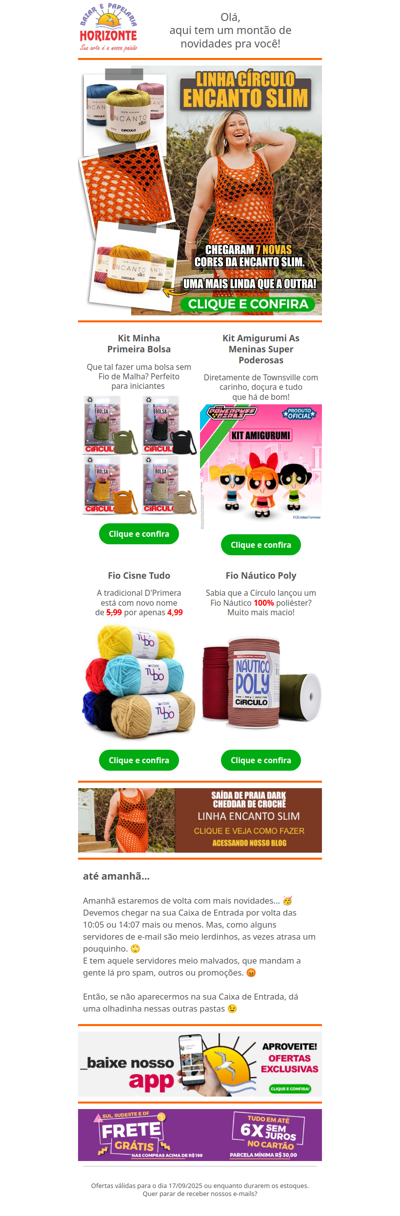 Linha Encanto Slim com NOVAS CORES, Fio Cisne Tudo + Kit Minha Primeira Bolsa e mais. Vem ver!🧡😄