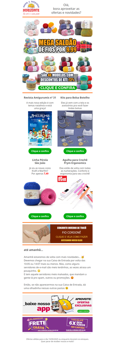 Saldão de Lãs por 9,99 + Nova Revista Amigurumi, Kits para Bolsas e uma Agulha IN-CRÍ-VEL. Vem ver!🧡😍