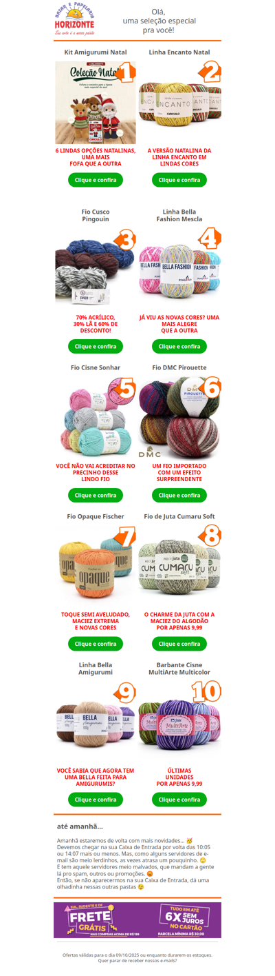 Top 10 Lãs, Linhas e Barbantes está IN-CRÍ-VEL! Novas cores, novos fios e grandes promoções. Vem ver!🧡🔟