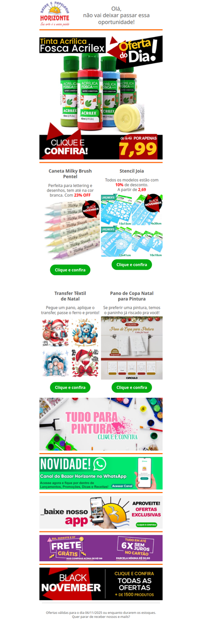 Tinta Acrilex na Oferta do Dia + Stencil com 10% OFF, Panos de Natal para Pintar e muito mais. Vem ver!🧡🎨