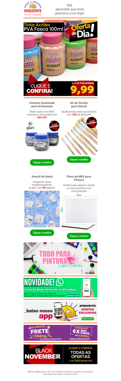 Tinta Acrilex na Oferta do Dia + Kit de Pincéis com Desconto, Stencil de Natal e muito mais. Vem ver!🧡🎨