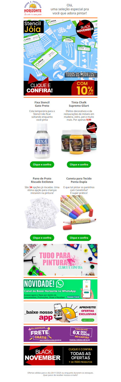 Stencil com 10% OFF + Panos de Prato Riscados, Canetas para Tecido e Tinta em Promoção. Vem ver!🧡🎨