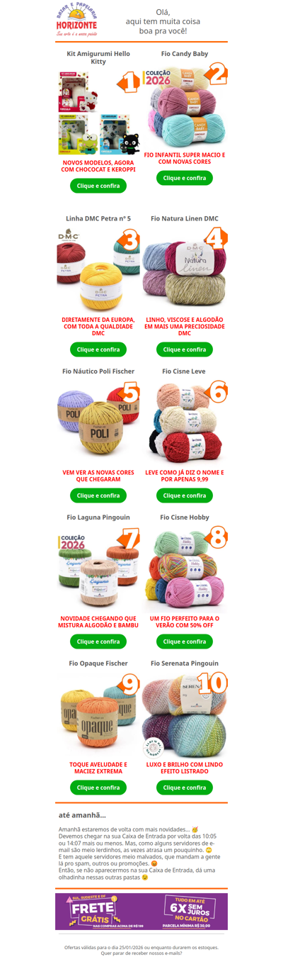 Top 10 Lãs e Linhas da Semana tem AMIGURUMI, PROMOÇÃO e LANÇAMENTOS. Vem escolher seu preferido!🧡🔟