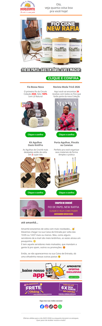 Fio Rafia com Estoque Renovado + Novo Fio 2026, Revista de Tricô e 2 Kits de Agulha IN-CRÍ-VEIS! Vem ver🧡😘