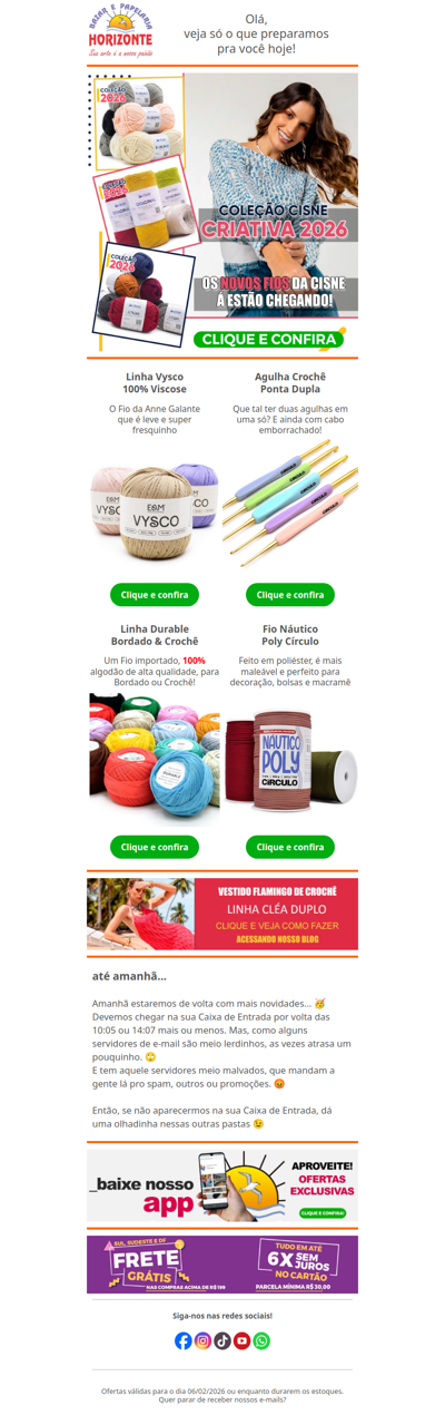 Novos Fios Cisne 2026 + Linha Importada, Agulha, Fio Náutico e Fio da Anne Galante. Vem ver!🧡😘