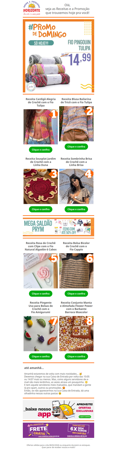 Fio Tulipa Pingouin na #PromodeDomingo e + 8 Lindas Receitas de Crochê e Tricô pra você. Vem já aproveitar! 🧡😄