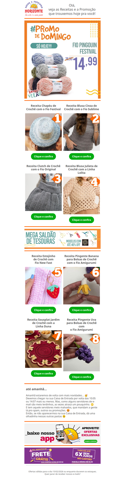 Fio Festival Pingouin na #PromodeDomingo e + 8 Lindas Receitas de Crochê e Tricô pra você. Vem já aproveitar! 🧡😄