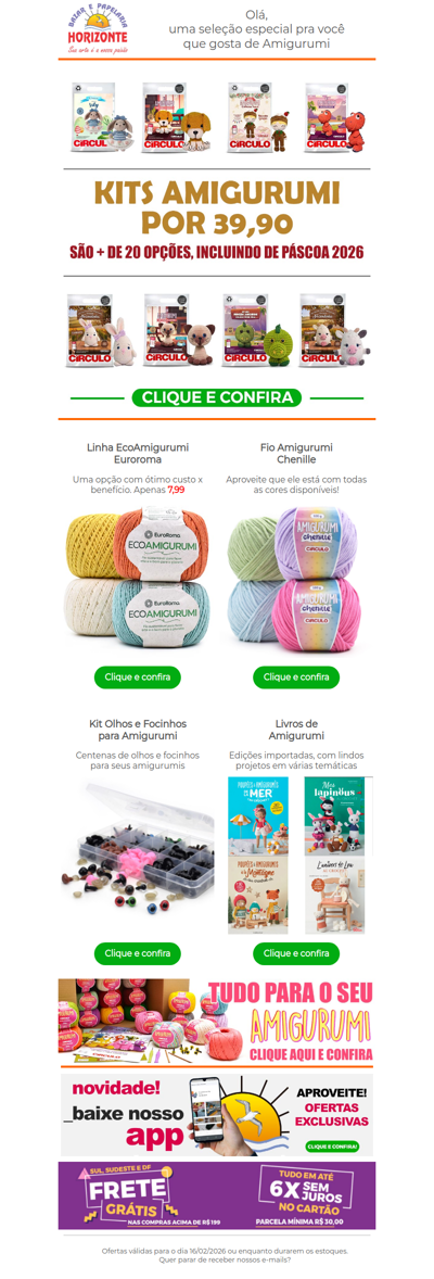 Kits Amigurumi com desconto + Linhas para Amigurumi a partir de 7,99 e Livros Importados. Vem ver!🧡