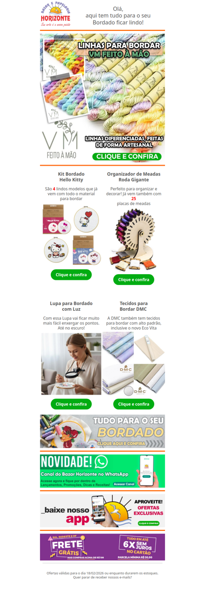 Linhas para Bordar VM + Kits de Bordado, Lupa, Tecidos DMC e um Organizador de Meadas INCRÍVEL. Vem ver!🧡🥰