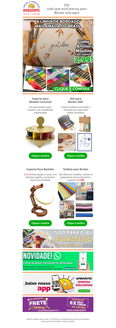 Linha Anchor para Bordar, Kits da DMC, Suporte para Linhas e muito mais para seu Bordado. Vem ver!🧡😍