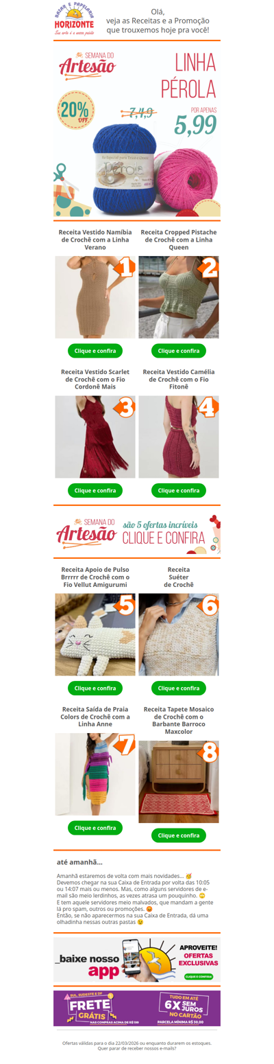 Linha Pérola na #PromodeDomingo e + 8 Lindas Receitas de Crochê e Tricô pra você. Vem já aproveitar! 🧡😄