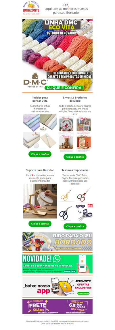 Linha DMC Eco com ESTOQUE RENOVADO + Tecidos, Livros e Tesouras de Bordar, Suporte para Bastidor e muito mais!🧡😍