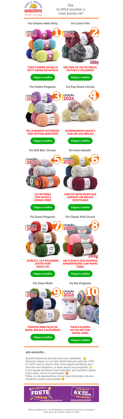 Top 10 Lãs 2026 está cheio de SUPER LANÇAMENTOS. Vem já escolher seu favorito!🧡🔟