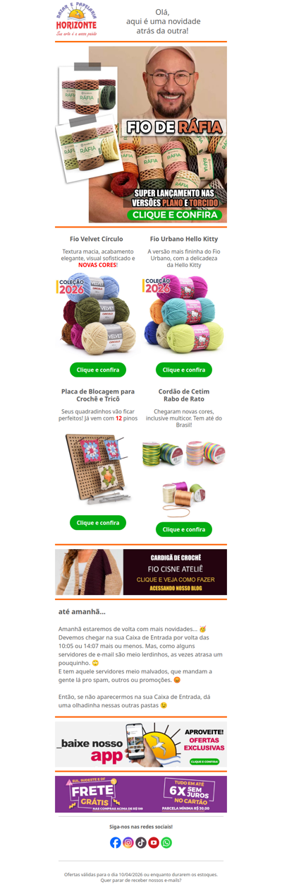 Chegou o Fio de Ráfia da Euroroma, Novas Lãs da Círculo, Placa de Blocagem e Rabo de Rato. Vem ver!😍🧡