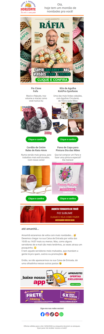 O Marcelo Nunes quer te mostrar duas novidades INCRÍVEIS + Novo Fio 2026, Kit de Agulhas e Pano de Copa. Vem ver!😍🧡