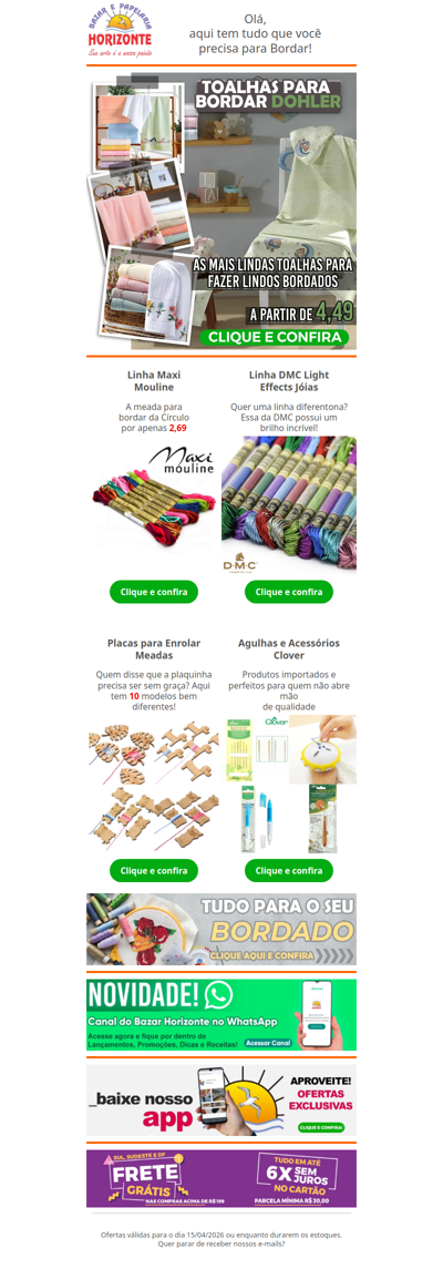 Toalhas para Bordar, uma linda Linha DMC, Agulhas e Acessórios importados e muito mais para seu Bordado. Vem ver!🧡😍