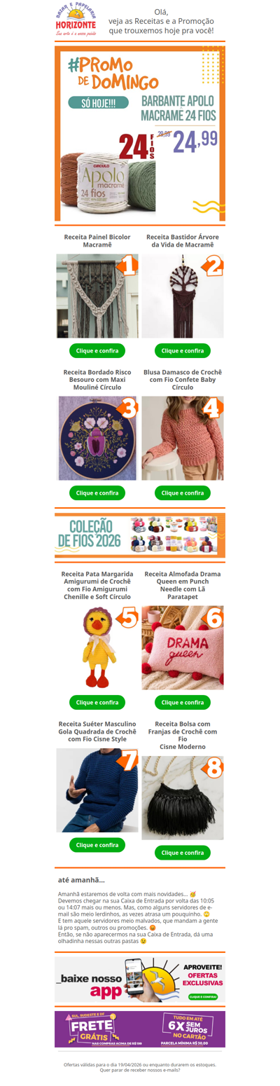 Barbante Apolo Macramê na #PromodeDomingo e + 8 Lindas Receitas de Crochê e Tricô pra você. Vem já aproveitar! 🧡😄