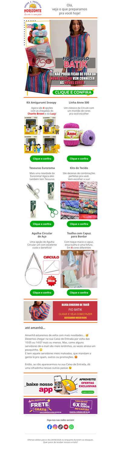 Fio Batik em NOVAS CORES + Kit Amigurumi, Tesouras, Tecidos e Toalhas para Bordar. Vem ver!😍🧡