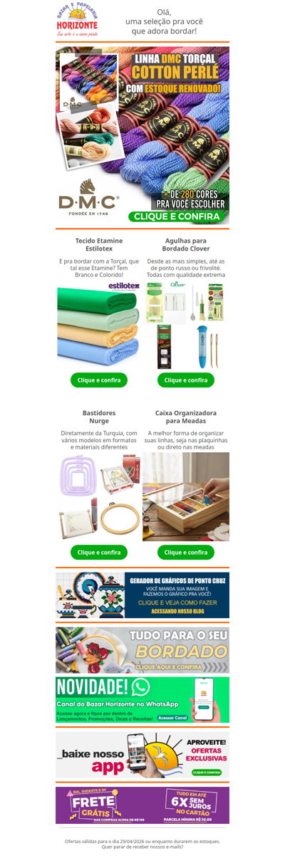 Linha DMC com Estoque Renovado + Etamine, Agulhas e Bastidores Importados e Caixa para guardas as meadas. Vem ver!🧡😍